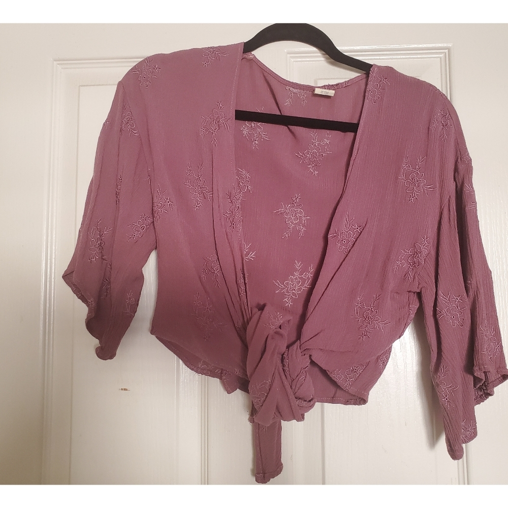 Purple Low Tie V Shirt